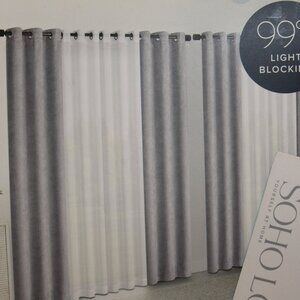 SOHO LOFT BLACK OUT CURTAINS WITH METAL GROMMETS, BRAND NEW